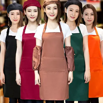 

Apron Women Hot Pot Shop Guest Aprons Women Anti-pollution Korean Fashion Work Apron Home Kitchen Waterproof