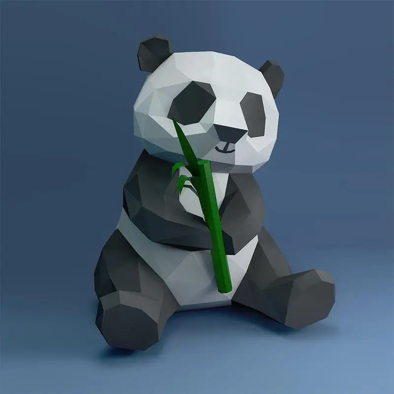 Creative 3D Panda Paper Model DIY Manual Paper Model Hanging Toy For Kids Gifts 3D Panda Animal Papercraft Model Wall Decorative