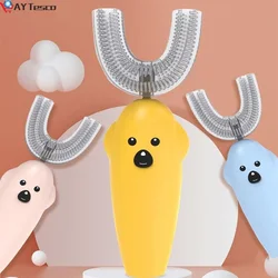 Children Electric Toothbrush For Kids Smart 360 Degrees U Silicon Automatic Ultrasonic Teeth Tooth Brush Cartoon Pattern
