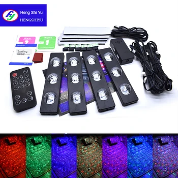 

New Interior Atmosphere Lamp All Star One Tow Four Car Sole Refitting Colorful Voice Controlled LED Decorative Atmosphere Lamp