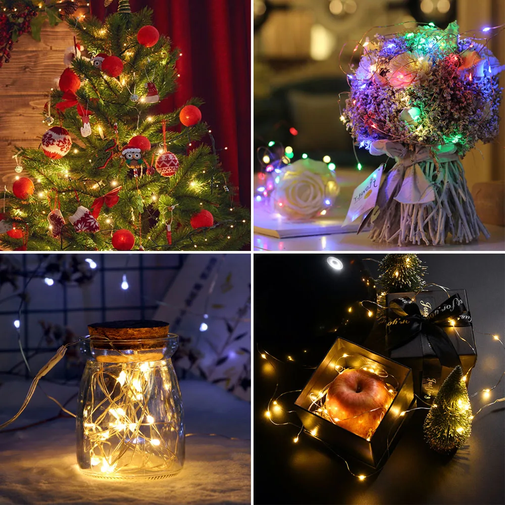 5M 10M 20M RGB LED 문자열 빛 16 색상 크리스마스 휴일 장식에 대 한 원격 제어와 USB 갈 랜드 요정 램프 변경