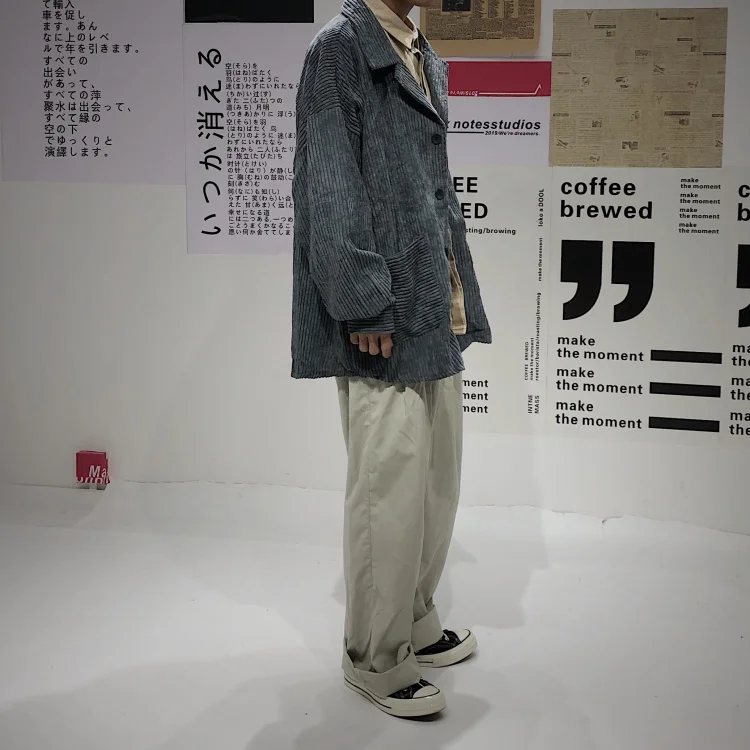 Harajuku уличная одежда для женщин и мужчин, большие размеры, с карманами, на пуговицах, с лацканами, вельветовое пальто, куртка, зима, осень, Blusas, топ, корейский, японский