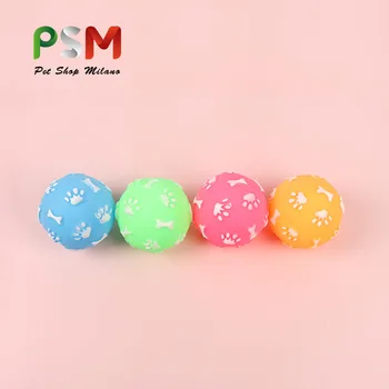 

P Pet Molar Pedigree Dog Toy yi zhi qiu Sound Making Bone Footprints Plastic Toy Ball