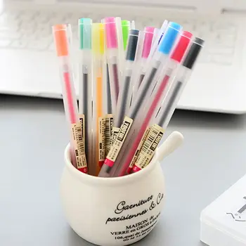 

12 Pcs/lot 0.5MM Gel Pen Color Ink Maker Pen for School Stationary Office Writing Tool Supply 12 Colours with Case