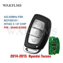 95440 D3000 Keyless Smart Remote Car Key Fob Come With Emergency Key 433MHz ID47 For 2014 2015 Hyundai Tucson