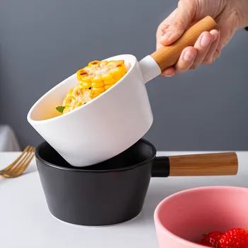 

Nordic style ceramic matte handle bowl small handle bowl color creative household tableware tableware korean kitchen