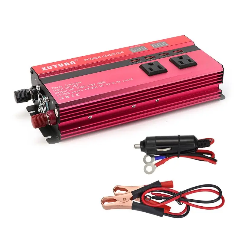 4000 Вт Солнечный инвертор Синусоидальная волна светодиодный 4 USB DC12/24 V к AC110V/220 V преобразования W91F