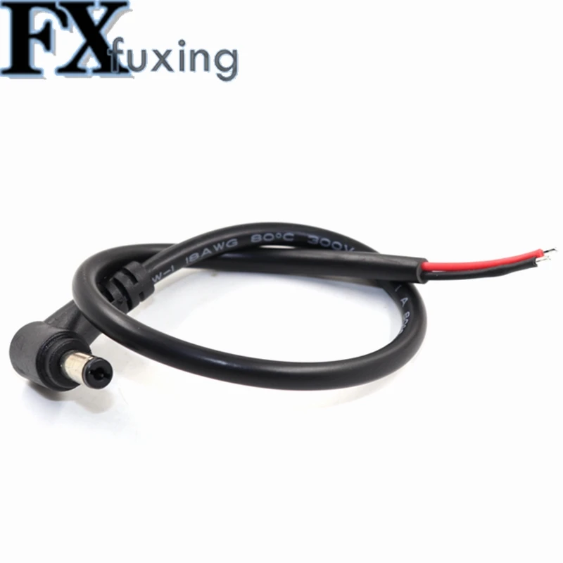 Connettori Alimentazione DC 5.5mm 10 Spine Di Alimentazione DC 5,5x2,1 Mm - Prolunga Maschio A Angolo Retto Verso Femmina, Lunghe 15 Cm Profilo Angolare Led