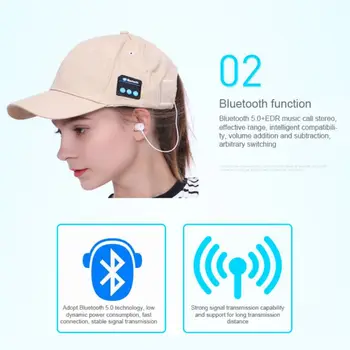

New Fashion Bluebooth Headset Hat Baseball Cap Men Women Outdoor Leisure Hands-free Call Music Headphones Hat