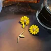 Korean Cute Vintage Flower Enamel Glaze Stud Earrings For Women Fashion Asymmetric Daisy Boucle d'oreille Brincos Jewelry Gifts ► Photo 2/6