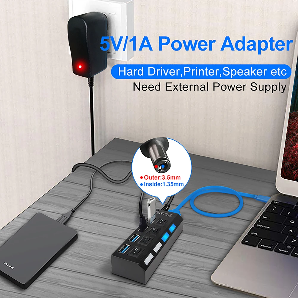 Usb концентратор 3 0 док станция USB разветвитель Мульти 2 USB3 4/7 Порты и разъёмы мульти