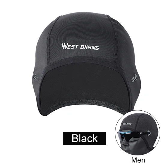 A style Black WEST BIKING велосипедные колпачки, ветрозащитные зимние теплые велосипедные головные уборы, велосипедные головные уборы для мужчин и женщин, велосипедные шапки для езды на велосипеде - Цвет: A style Black