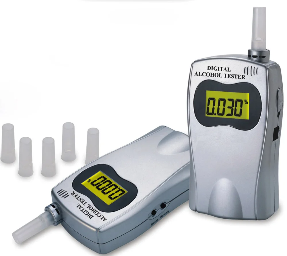 Digital Alcohol Tester Professional Police Breathalyzer LCD Display Analyzer Breath Detector Device With Mouthpieces USB Charger |