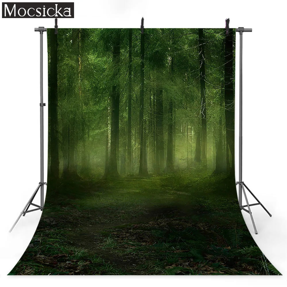 Фон для фотосъемки с изображением весеннего дикого леса Сказочный таинственный