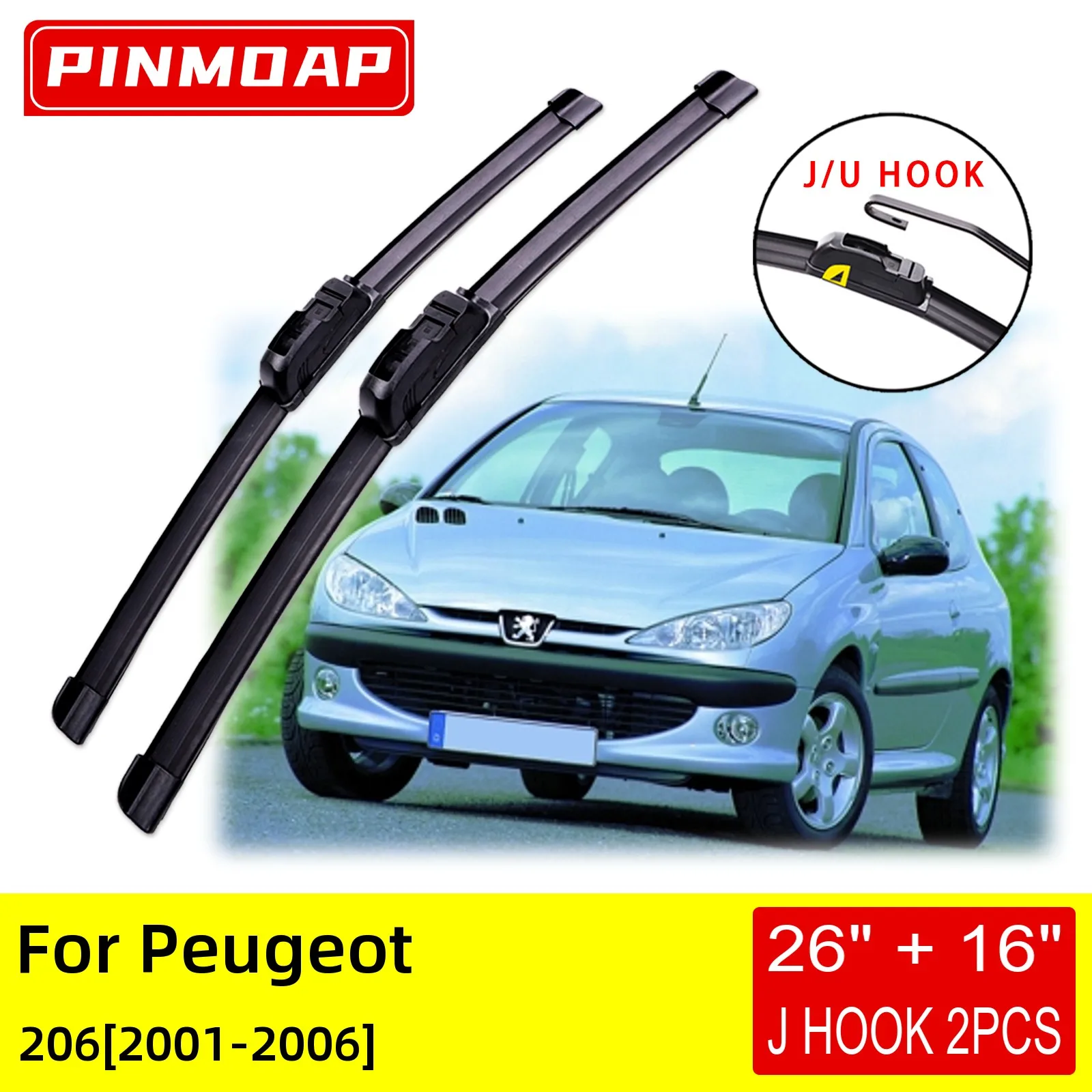 For Peugeot 206 2001 2002 2003 2004 2005 2006 Front Wiper Blades