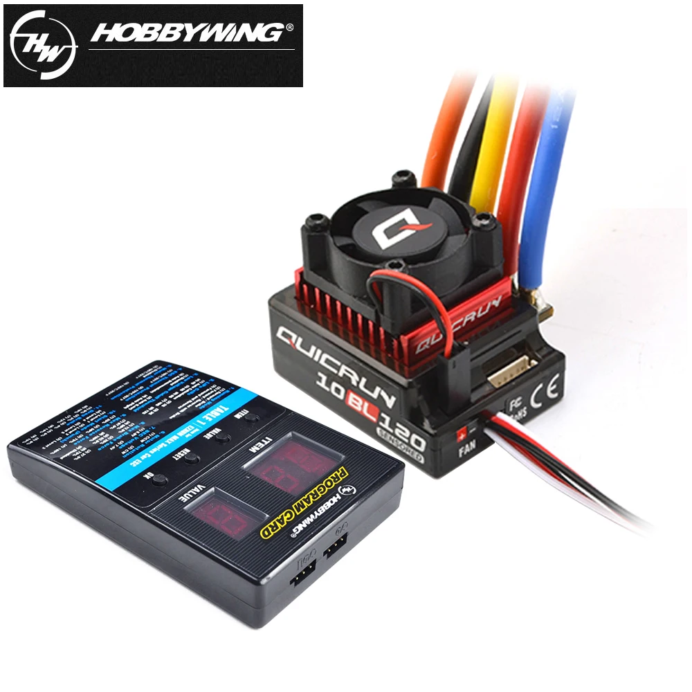 

Hobbywing QuicRun 10BL120 120A 2-3S Sensored Brushless Speed Controller For 1/10 1/12 RC Toys Drift Touring Car Buggies Trucks