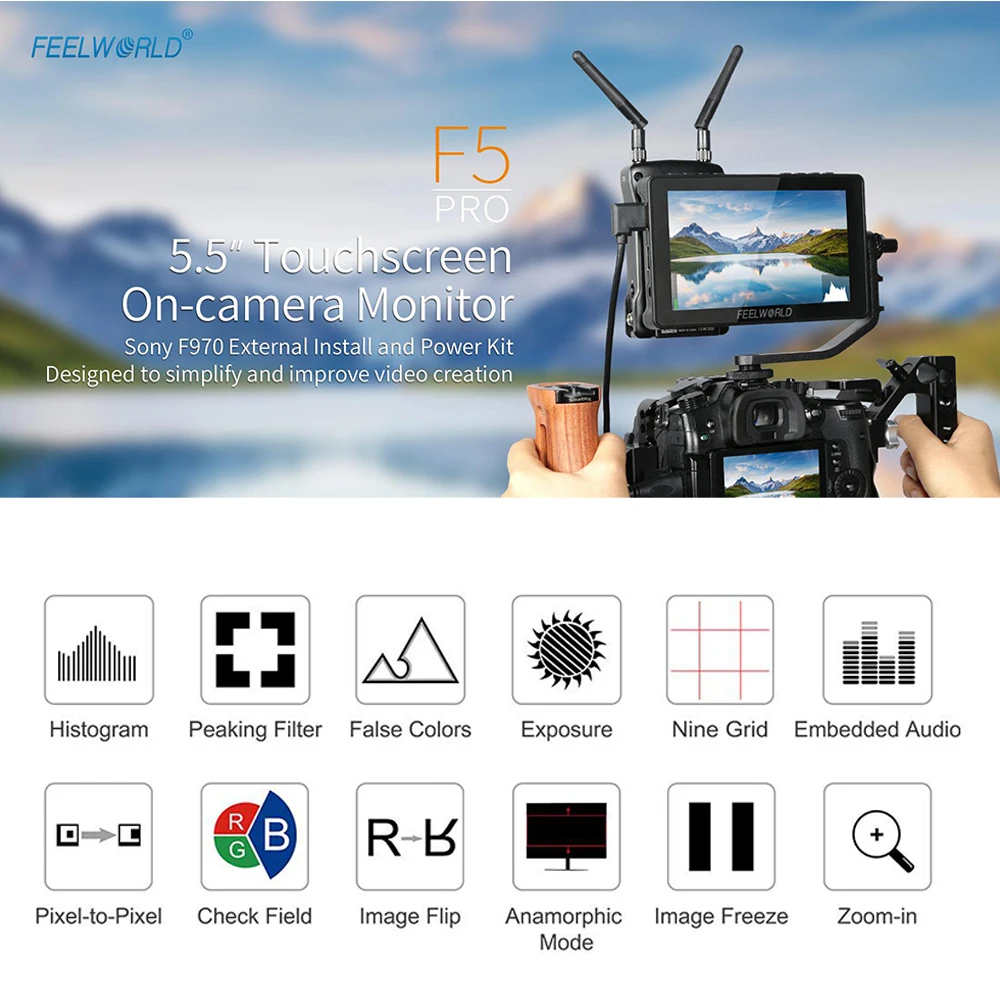 Монитор для видеокамеры FEELWORLD мониторы цифровой зеркальной камеры с комплектом