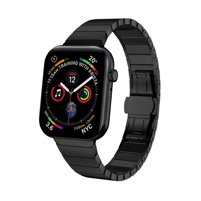 Ремешок из нержавеющей стали для apple watch band 44 мм 42 38 40 металлический браслет с