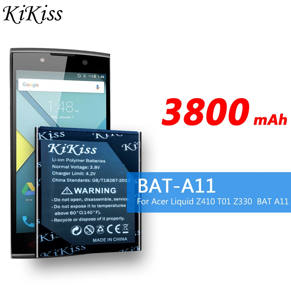 3800 мАч большая батарея для телефона ACER BAT A11 Liquid Z410 T01 Z330 KT.0010K. 007 летучая мышь + код