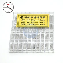 300 шт./кор. 8 мм~ 26 мм Нержавеющая сталь ремешок Твердые штыри Dia 1,3 мм 1,4 мм разбирают Размеры Сталь ремешок с накатанной головкой бары часы Запчасти