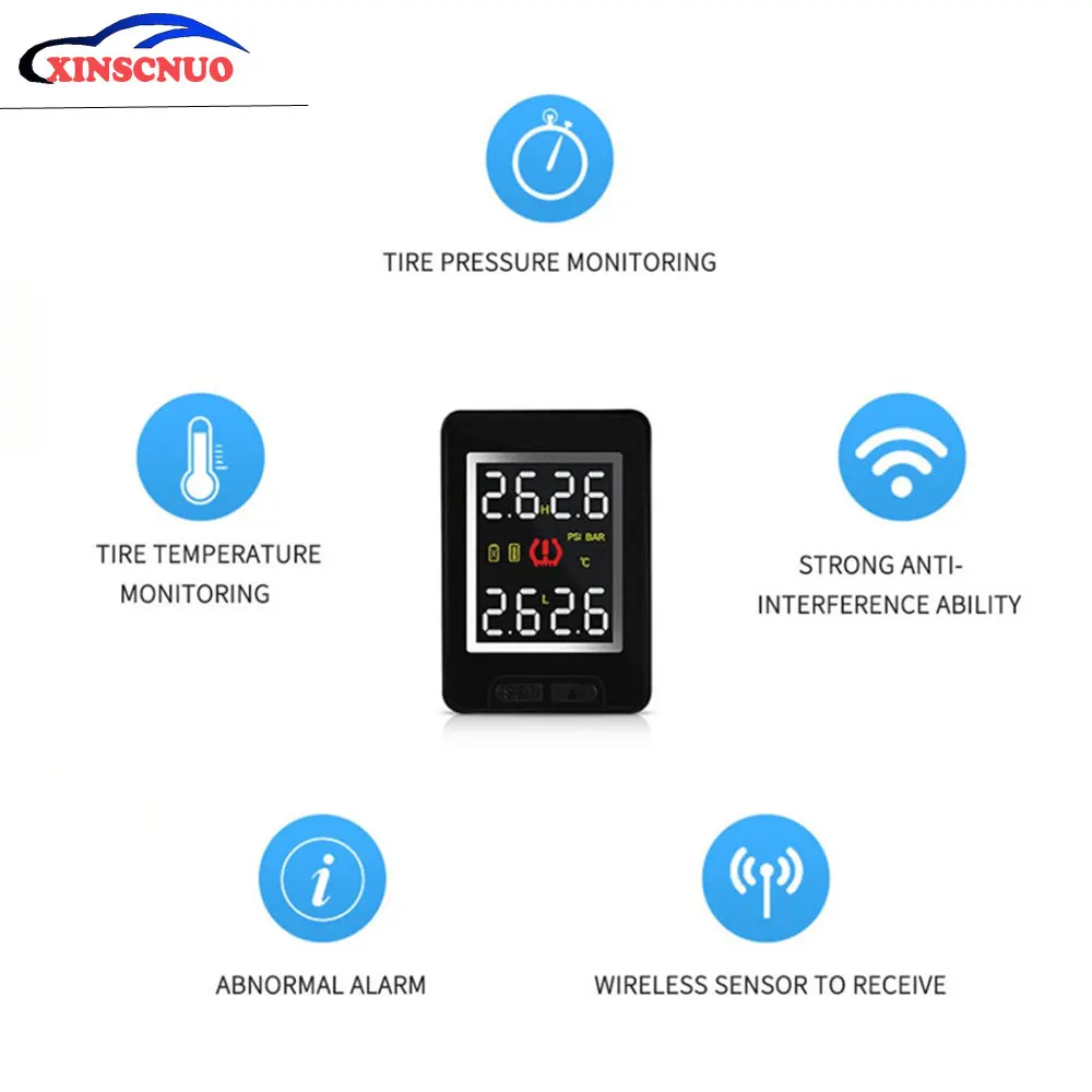 Ʈ ڵ TPMS Ÿ̾ з  ý, ȥ ú 4   溸 ý LCD ÷ TPMS 