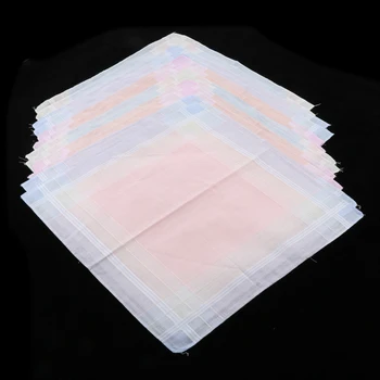 

12 Mens Womens 100% Cotton Square Handkerchief Hanky Bridal Party Hankie
