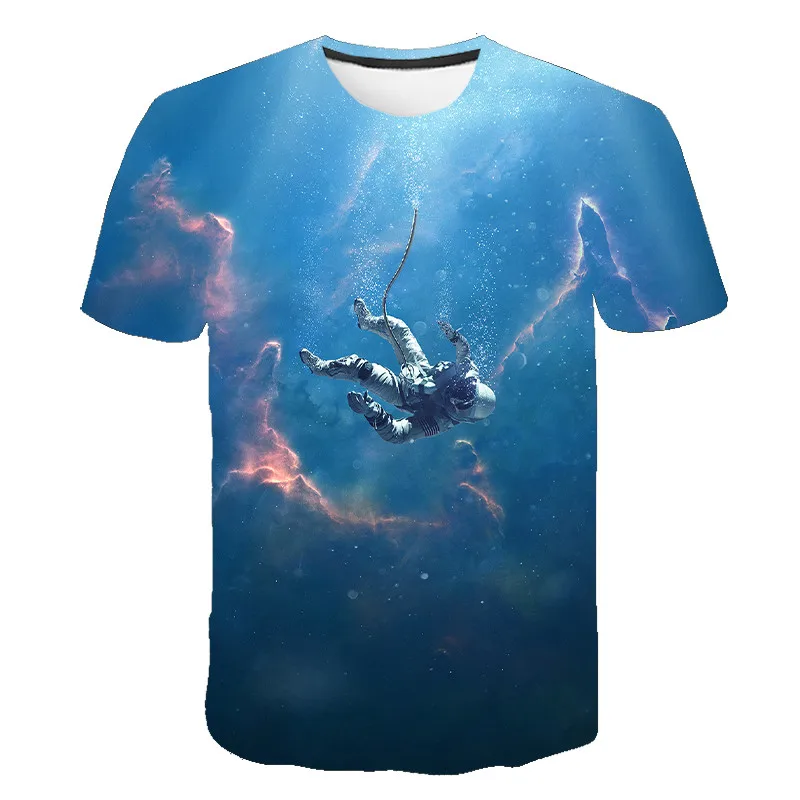

2020 Summer Astronaut New T-Shirt Spaceship Printing Fashion T-Shirt Handsome T-Shirt Free