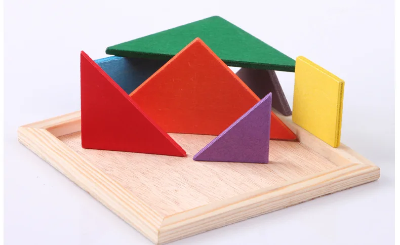 Cheap 200Pcs/lot DHL Free Children Mental Development Tangram Wooden Jigsaw Puzzle Math Early Childhood Education Kids Toys Baby Toys 3