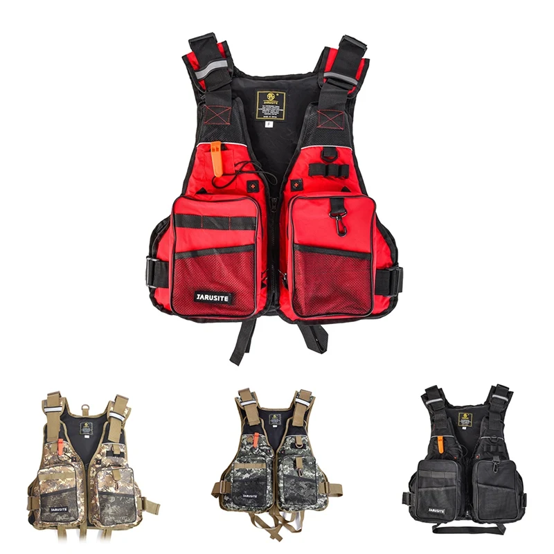 

Outdoor Life Safety Vest Fishing Vests Multi Pockets Adjustable Detachable Zipper Foam Black Green Red Sports Waistcoat Jackets