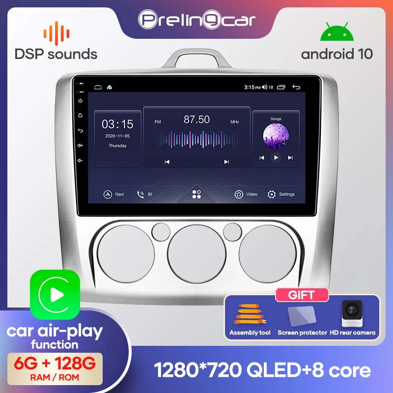 Автомагнитола Prelingcar на Android 2004 без DVD 2 Din мультимедийный видеоплеер GPS-навигатор