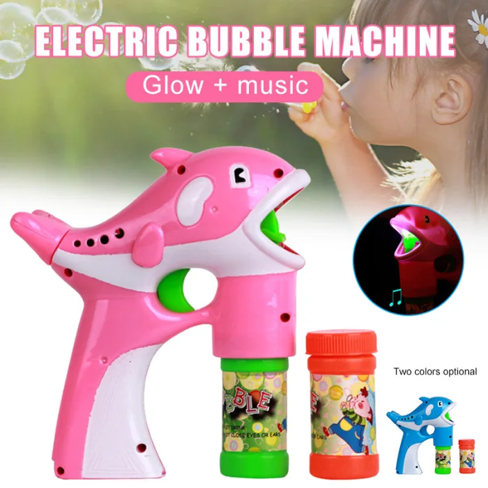 Упаковка из 2 Dolphin Bubble Machine портативная машина Bubble Hurricane Автоматическая Детская игрушка с светодиодный светильник Music TB распродажа