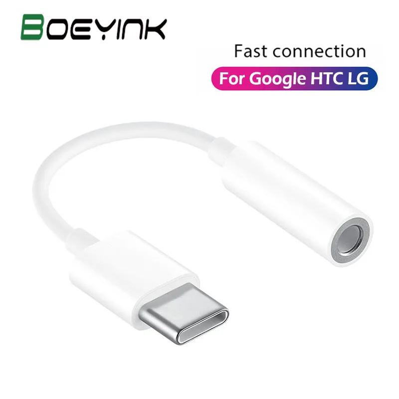 

BoeYink For Type-C To 3.5MM Headphone Adapter For Google Pixel 2 Nexus HTC U11 U12 OPPO LG DAC Chip USB-C Digital To 3.5 MM