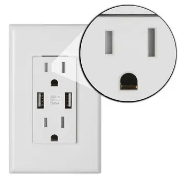 

Usb Power outlet wall Plug Outlet Usb Plug Wall Socket Port Adapter Power Socket With Usb 3.11 Adapter Receptacle 6 Holes