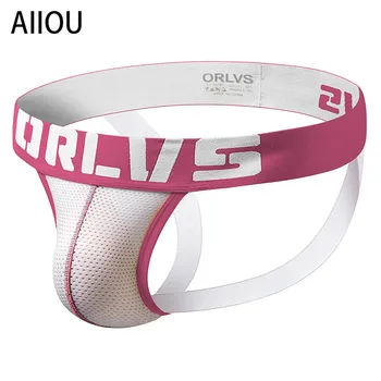 

AIIOU Sexy Gay Men Underwear Thongs Gay Transparent Jockstrap Homme Slip Sexy Erotic Homens Breathable Underpants Sissy G String