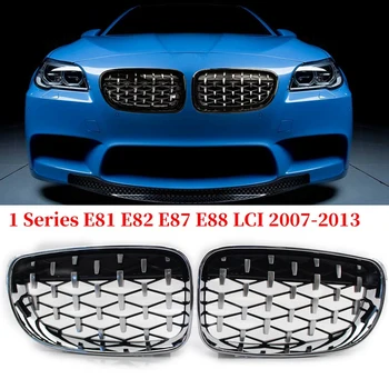 

Front Kidney Grill, Front Hood Diamond Grille Meteor Grill For-BMW 1 Series E81 E82 E87 E88 LCI 2007-2013
