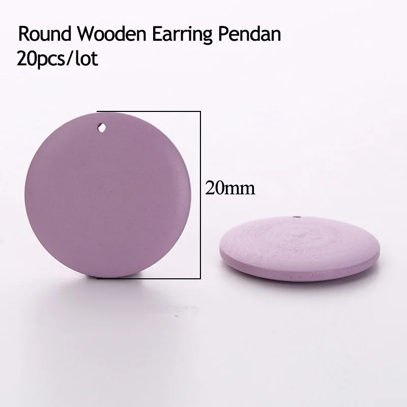 20pcs/lot 12-30mm Natural Wood Flat Round Earrings Charms DIY Bracelet Pendant Accessories for Women Jewelry Making Findings | Украшения и