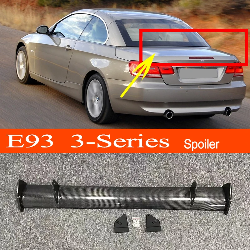 

E93 Real Carbon Fiber / FRP GT-style Car-styling Sporty Rear Trunk Wing Spoiler for BMW 3 Series E93 Convertible 2007-2014