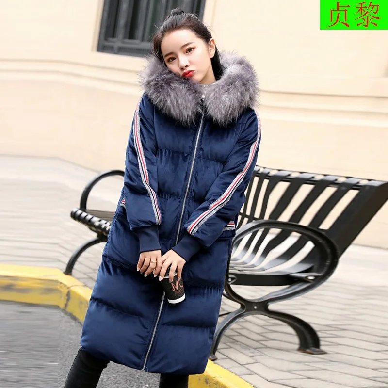 

Cotton-padded Jacket Women's 2018 Winter New Style Korean-style off Season Gold Velvet Cotton-padded Clothes Mid-length Thick Wa