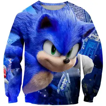 

3d baby boys clothes Sonic the Hedgehog Sweatshirt kid Mario Bro coat Autumn/Winter Pullover Cartoon Outwear Tracksuit child top
