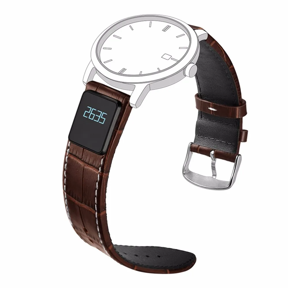 

H3 Smart Bracelet Leather Strap Sleep Monitoring Pedometer Distance Calorie Measurement Strap Band 20MM 0.42 Inch Display