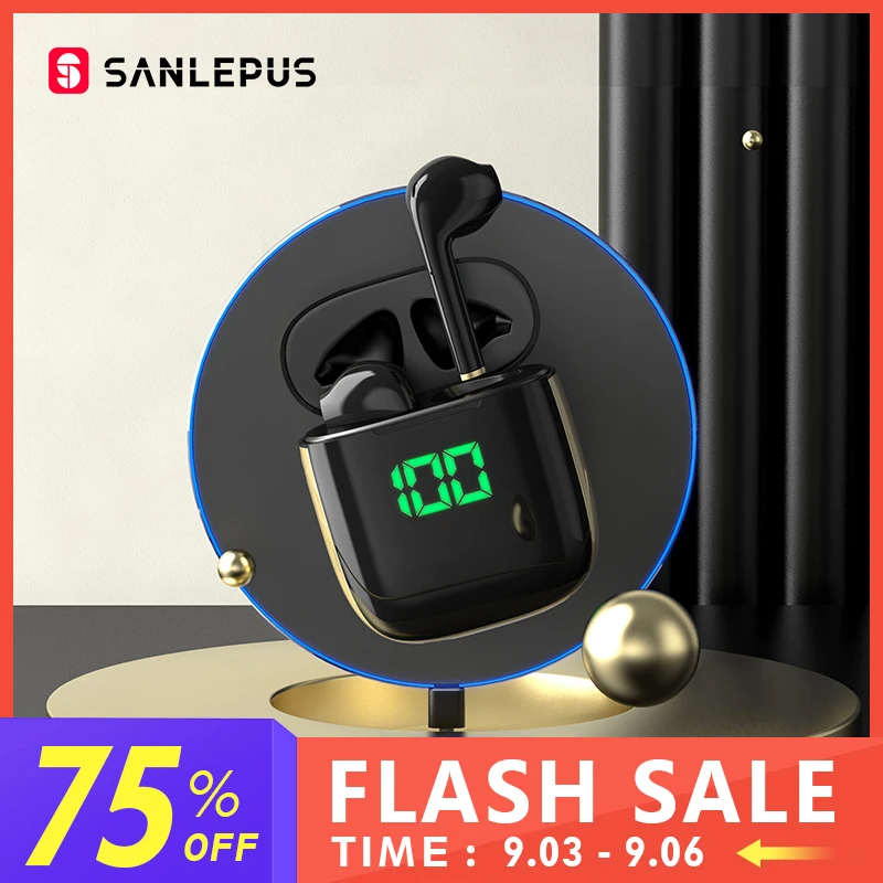 SANLEPUS, auriculares Bluetooth TWS con pantalla Led, auriculares inalámbricos para juegos, auriculares para Android, iOS, Xiaomi, Huawei vivo, redmi|Auriculares y audífonos| - AliExpress