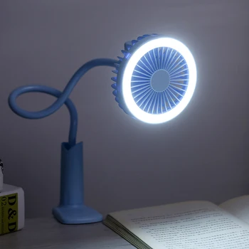 

2020 Air Rechargeable 360 Rotation Mini Portable With Led fan Portable Hand Fan cool wind For Office Home Travel