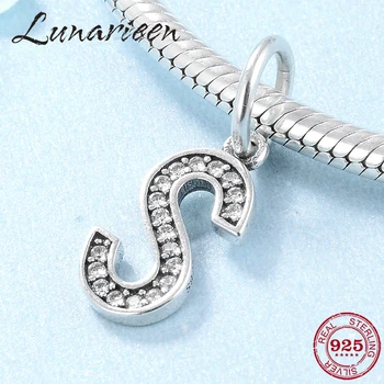 

2019 Hot sale 925 Sterling Silver Letter S Charms Beads Pendants Fit Original Pandora Charm Bracelet Jewelry Making
