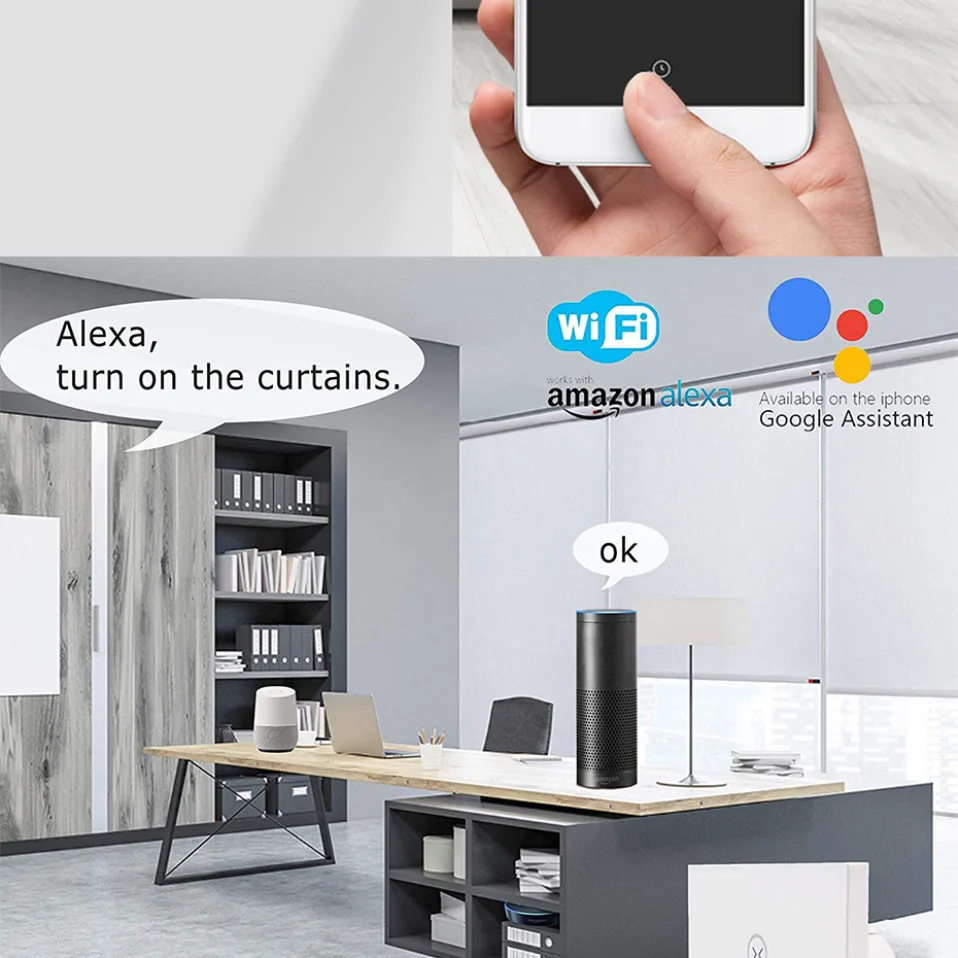 AVATTO Tuya WiFi занавес переключатель для электрического моторизованного рольставни, жалюзи ЕС/США переключатель, умный дом для Google дома, Alexa