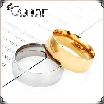 

Couple's Titanium Steel Ring inside and outside Arc Bright Surface Stainless Steel Advanced Ring