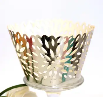 

50/100pcs DIY Lace Laser Cut Cupcake Wrapper Filigree Baking Cup Hollow Paper Cake Cup Baking Fondant Cupcake Decor for Party