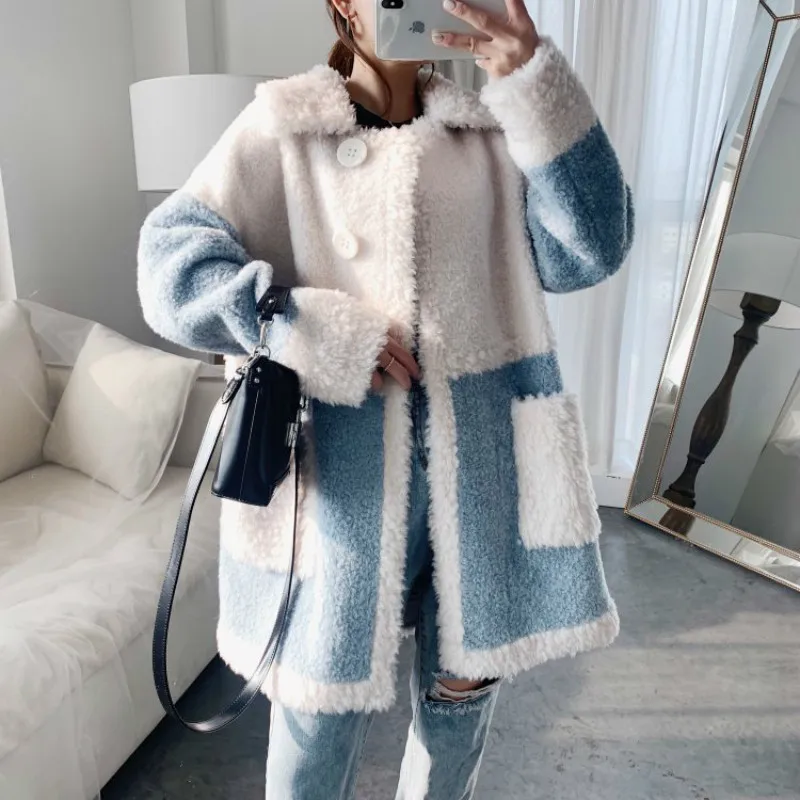 Осенне-зимнее пальто женская одежда 2020 корейское из натурального меха Женская