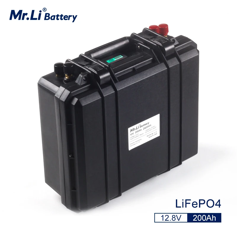 Mr. Li Lifepo4 12V 200Ah батарейный блок 12,8 V батарейный блок Встроенный BMS Аккумулятор для хранения энергии для солнечной системы Camper источник питания