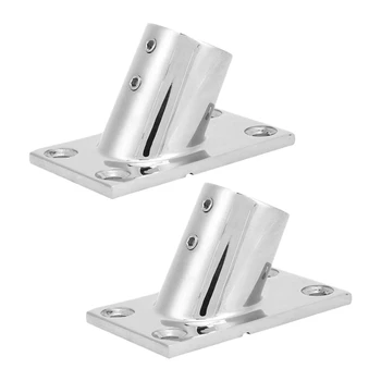 

2 Pcs Boat Hand Rail Fittings,60 Degrees 1 Inch Stainless Steel 316 Rectangular Base,for 1 Inch / 25Mm OD Pipe/Rail