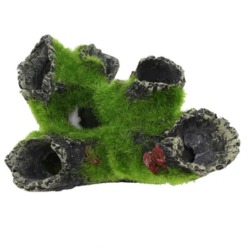 

Artificial Tree Root Landscaping Moss Covered Aquarium Accessories Resin Fish Tank Ornament Home Decor For Shrimp Hiding Gift